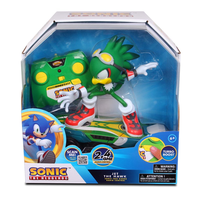 NKOK Sonic Free Rider R/C Skateboard - Jet, The Hawk; Full Function 2.4 GHz Radio Control with Turbo Boost; Cool Tricks and Stunts; Ages 6+ - Image 4